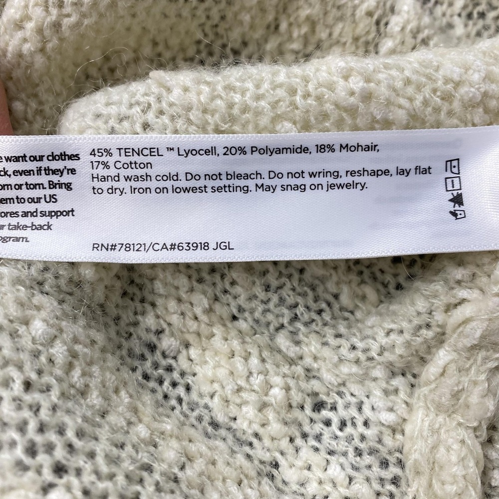 Eileen Fisher Sweater Womens 3X Cream Mohair Blend Open Knit Crewneck Pullover - Picture 6 of 11